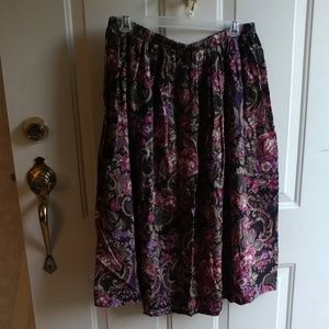 Black Floral Skirt, Sz. 18